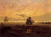 Caspar David Friedrich Evening on the Baltic Sea Sweden oil painting artist